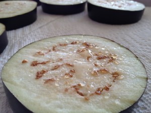 Eggplant Slices with Moisture