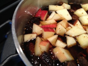 Mission figs & apples simmered in maple syrup brown sugar