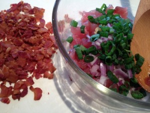 Poke ingredients coming together